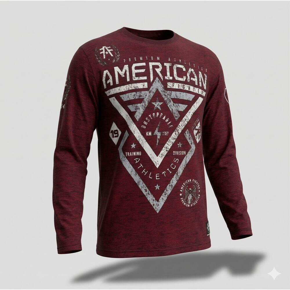 American Fighter Mens XL Y2K Grunge Edgy Streetwear Retro Modern Long Sleeve Tee